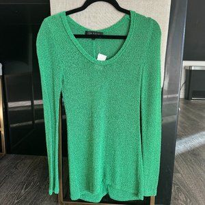 Rag & Bone New York Green Knit Sweater Size S Womens Long Sleeve Semi-Sheer